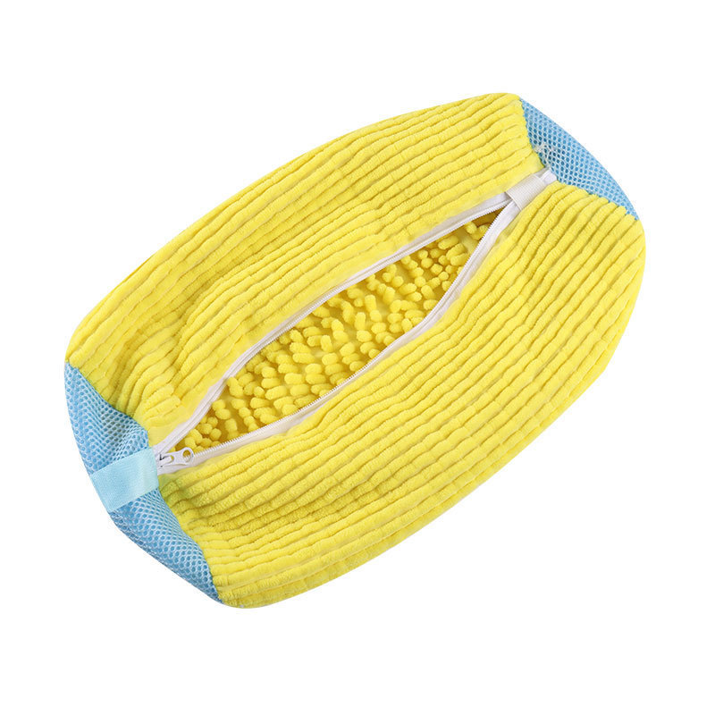 Durable Shoe Washing Machine Bag for All Shoe Types-Yellow with Blue Zipper,Ideal for Sneakers and Casual Shoes,Laundry Wash Bag