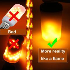 E27 LED Flame Effect Light Fire Simulation Multiple Modes Corn Bulb Decorative Lamp for Bar Hotel Restaurant Home