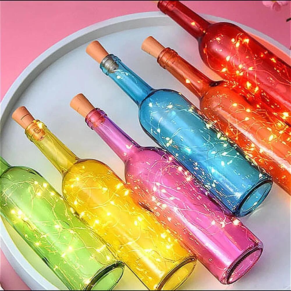 1/2/5/10 PCS 20 Led String Battery Copper Wine Bottle Cork Wire Fairy Lights Party Christmas Decoration Home Decor