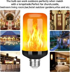 E27 LED Flame Effect Light Fire Simulation Multiple Modes Corn Bulb Decorative Lamp for Bar Hotel Restaurant Home
