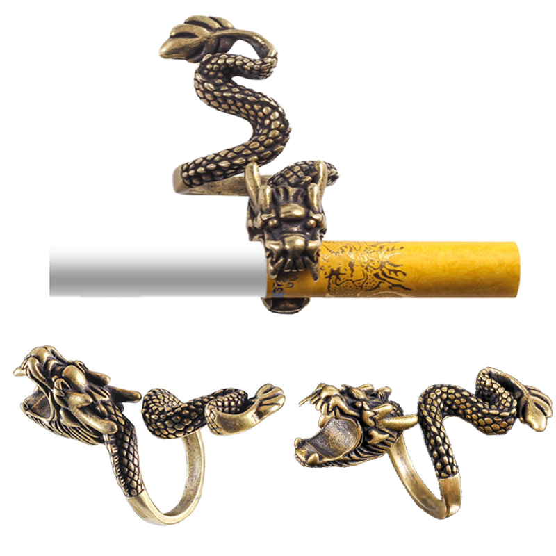 Retro Dragon Snake Rings Cigarette Holder Rack Finger Clip Smoke Cool Gadgets For Man Gifts Smoker Tools Smoking Accessories