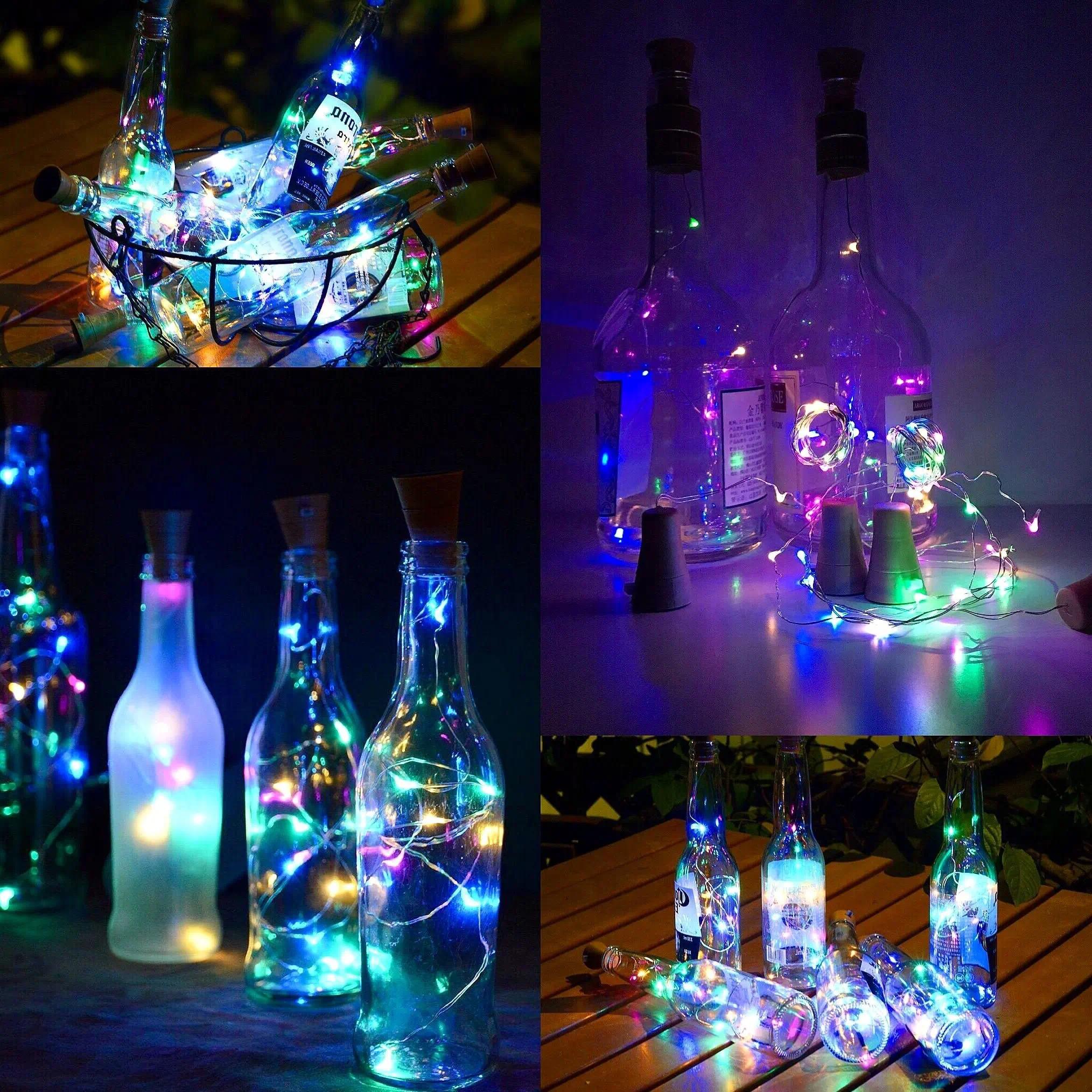 1/2/5/10 PCS 20 Led String Battery Copper Wine Bottle Cork Wire Fairy Lights Party Christmas Decoration Home Decor