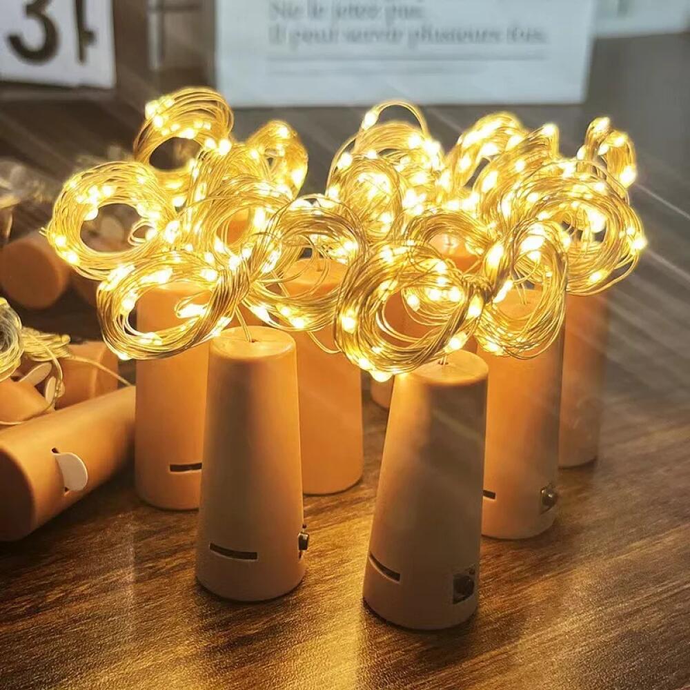 1/2/5/10 PCS 20 Led String Battery Copper Wine Bottle Cork Wire Fairy Lights Party Christmas Decoration Home Decor