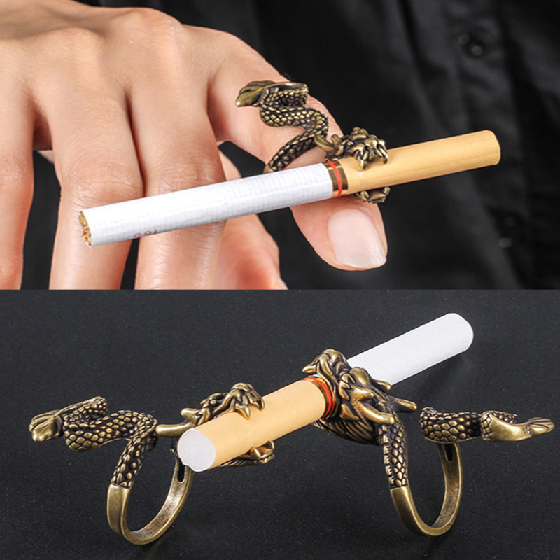 Retro Dragon Snake Rings Cigarette Holder Rack Finger Clip Smoke Cool Gadgets For Man Gifts Smoker Tools Smoking Accessories