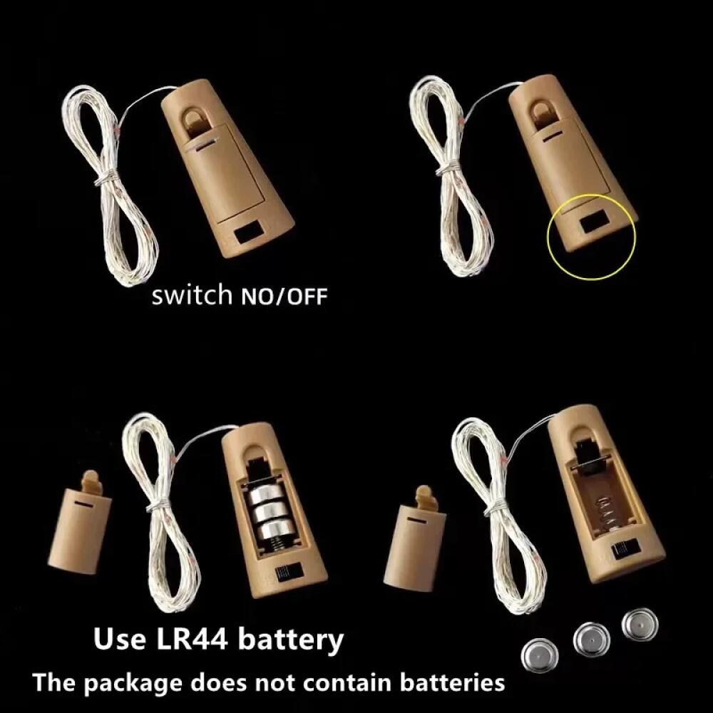 1/2/5/10 PCS 20 Led String Battery Copper Wine Bottle Cork Wire Fairy Lights Party Christmas Decoration Home Decor