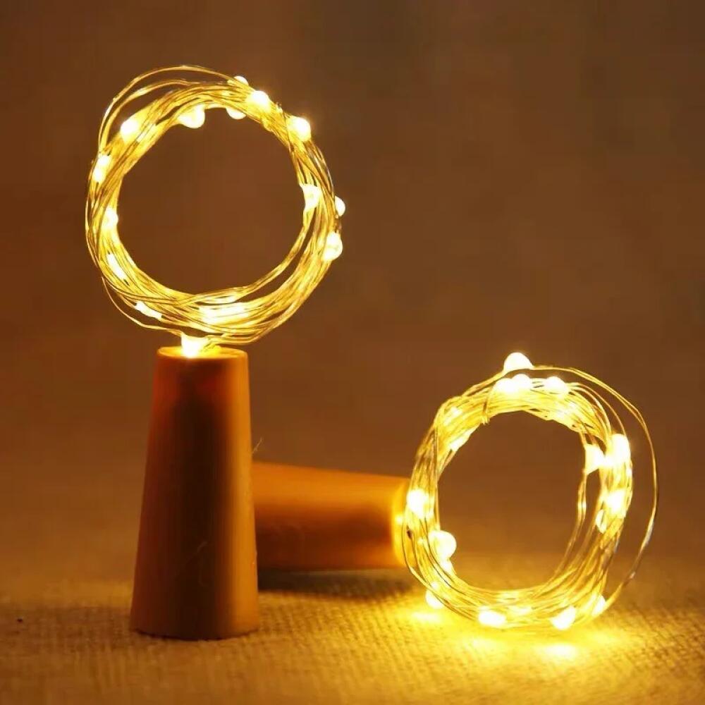 1/2/5/10 PCS 20 Led String Battery Copper Wine Bottle Cork Wire Fairy Lights Party Christmas Decoration Home Decor