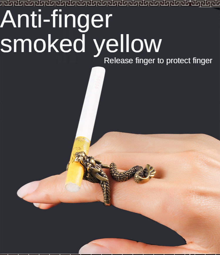 Retro Dragon Snake Rings Cigarette Holder Rack Finger Clip Smoke Cool Gadgets For Man Gifts Smoker Tools Smoking Accessories
