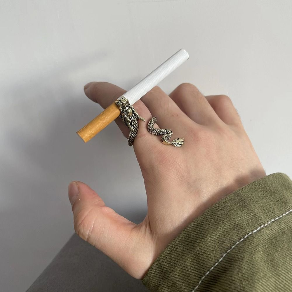 Retro Dragon Snake Rings Cigarette Holder Rack Finger Clip Smoke Cool Gadgets For Man Gifts Smoker Tools Smoking Accessories