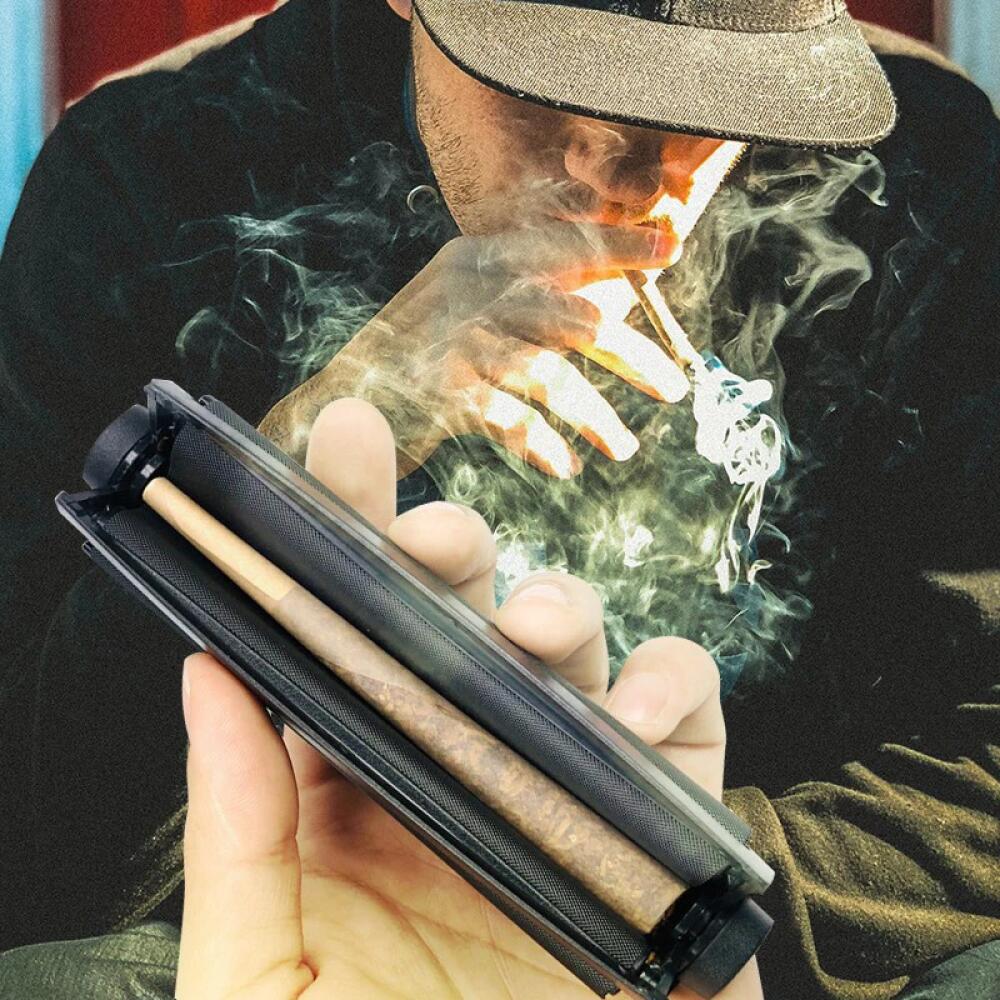 110mm Cigarette Rolling Machine with Tobacco Storage Tube for DIY Rolling Paper Wrapping Maker Smoking Accessories
