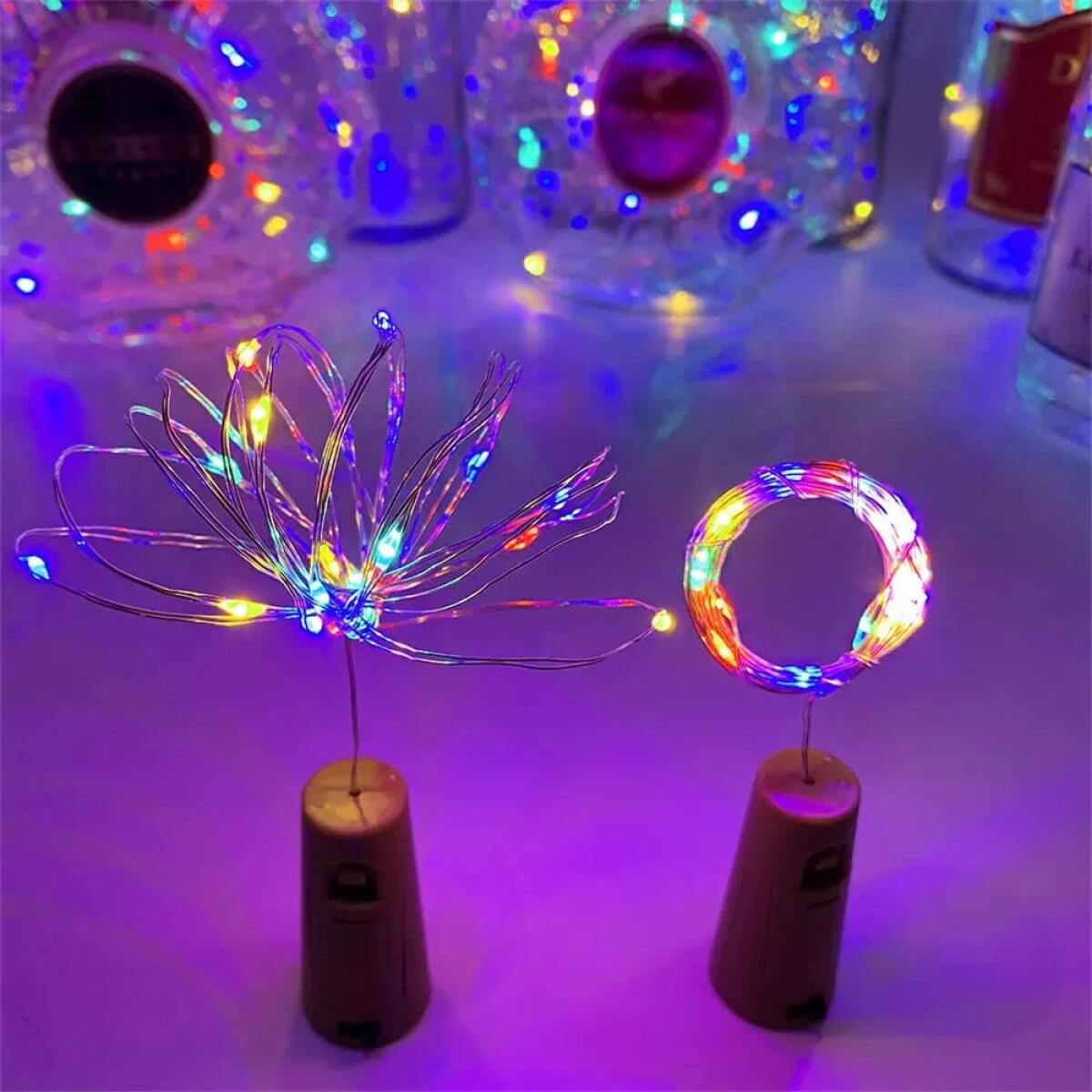 1/2/5/10 PCS 20 Led String Battery Copper Wine Bottle Cork Wire Fairy Lights Party Christmas Decoration Home Decor