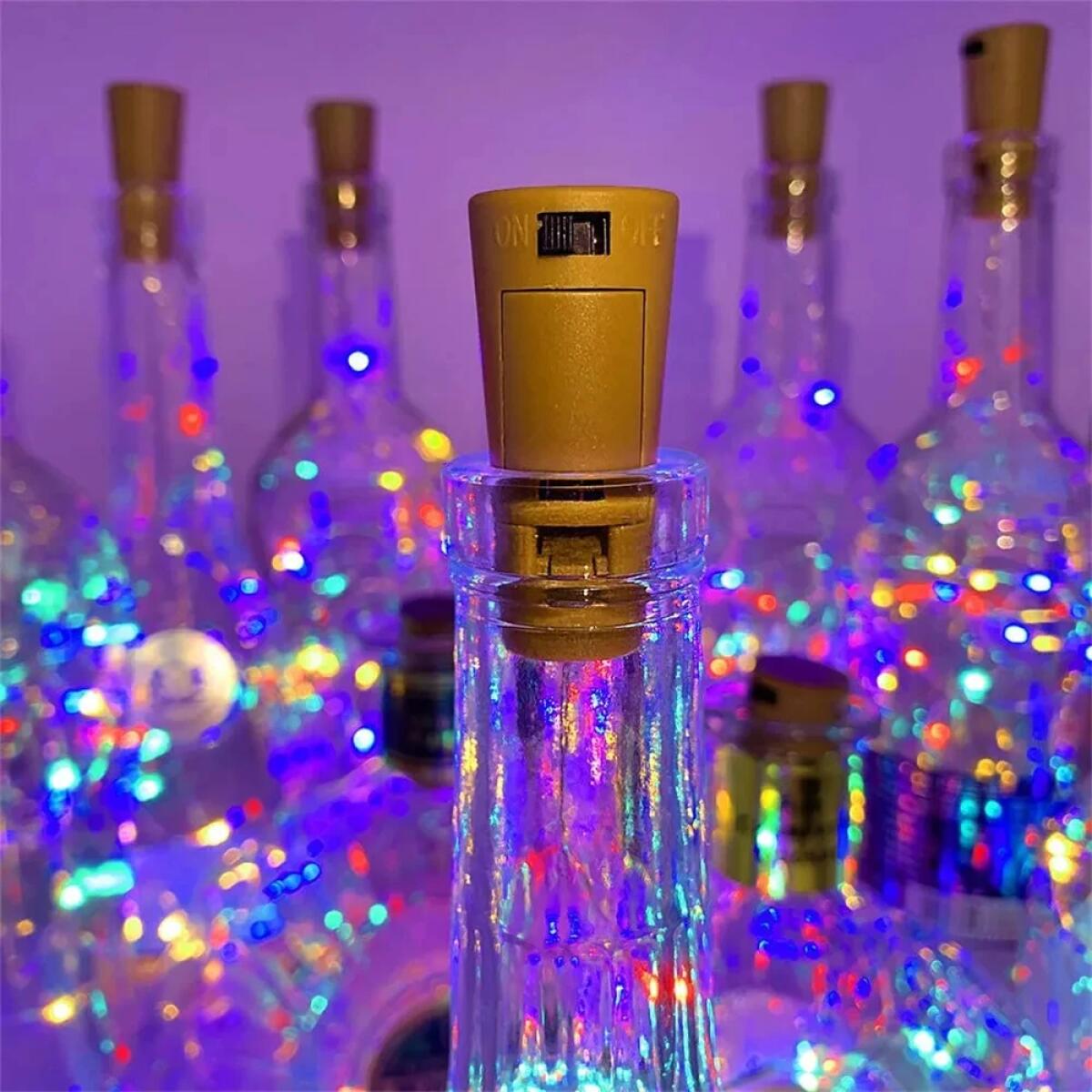 1/2/5/10 PCS 20 Led String Battery Copper Wine Bottle Cork Wire Fairy Lights Party Christmas Decoration Home Decor