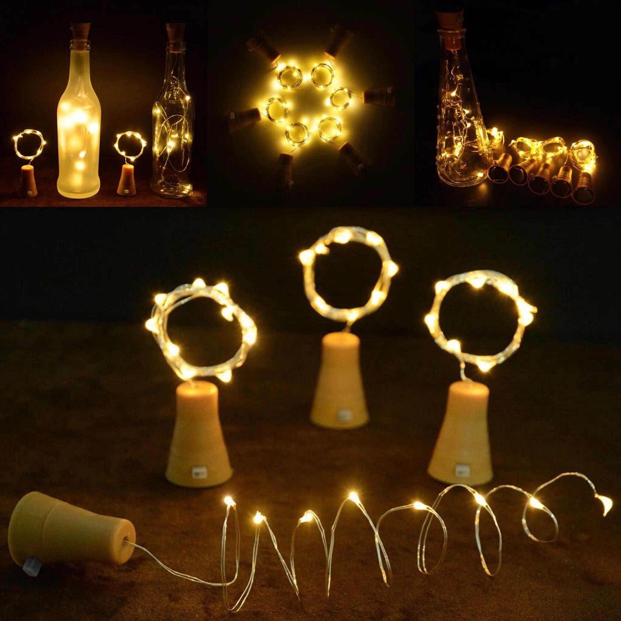 1/2/5/10 PCS 20 Led String Battery Copper Wine Bottle Cork Wire Fairy Lights Party Christmas Decoration Home Decor