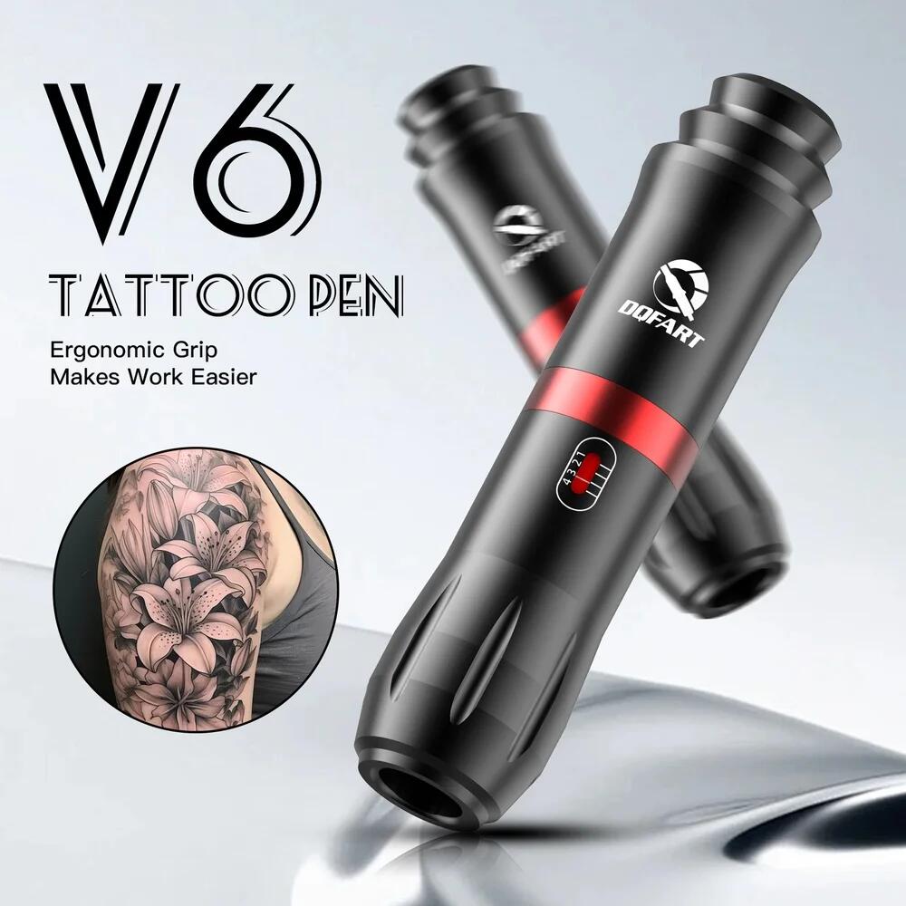 Portable Professional Wireless Tattoo Pen Kit Tattoo Machine Kit Rotary Machine for Lining Shading & Practice Complete Tattooing Supplies Set