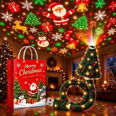 2026 Christmas Tree Design Plug in Night Light Ceiling Projector Indoor, for Room Decor DIY Holiday Party Xmas Gifts