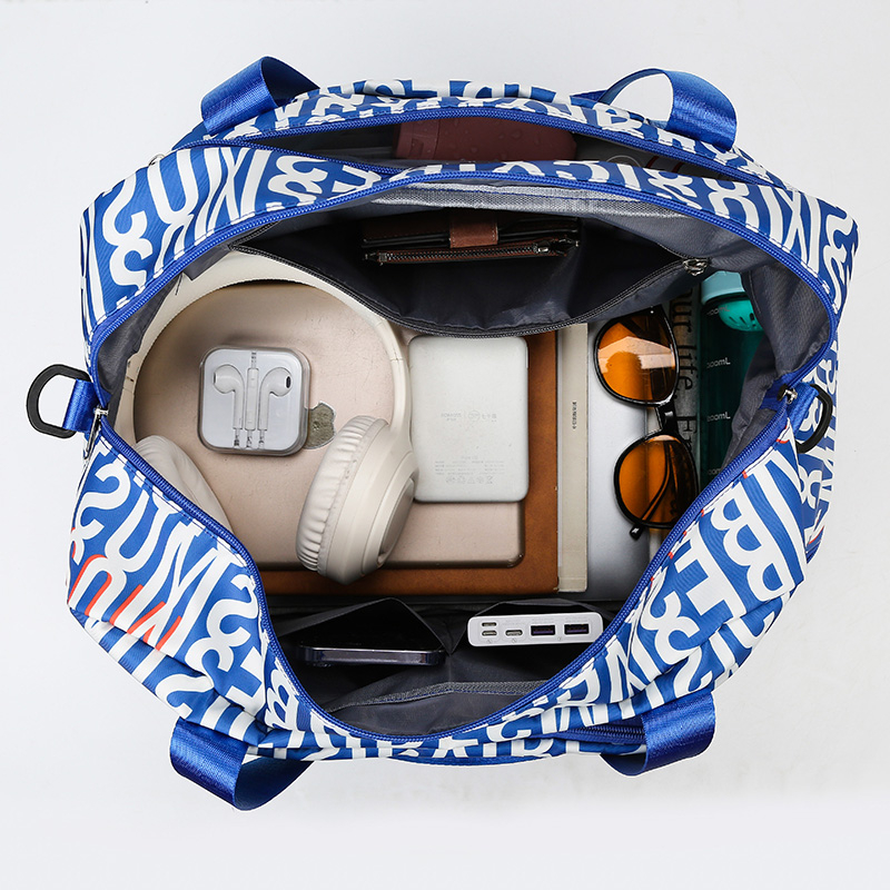 Large Capacity Foldable Travel Bag, Multifunctional Water Repellent Bag with Luggage Sleeve for Trolley Case