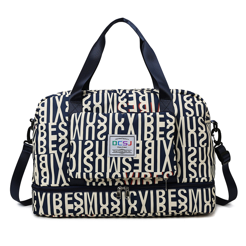 Large Capacity Foldable Travel Bag, Multifunctional Water Repellent Bag with Luggage Sleeve for Trolley Case