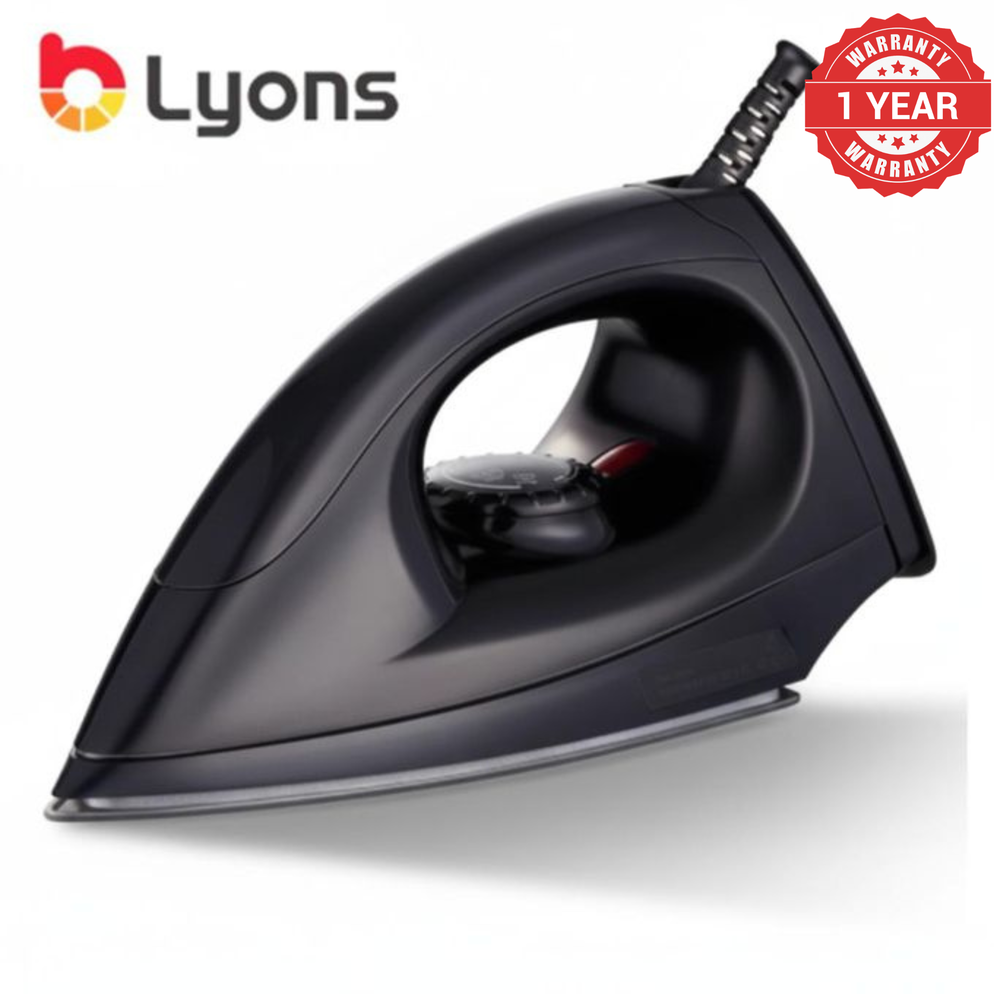 LYONS AN-2005 1000W Dry Iron – Fast 10s Heat Up, 3 Temperature Levels, Powerful Performance & Easy Fabric Care with 1 Year Warranty