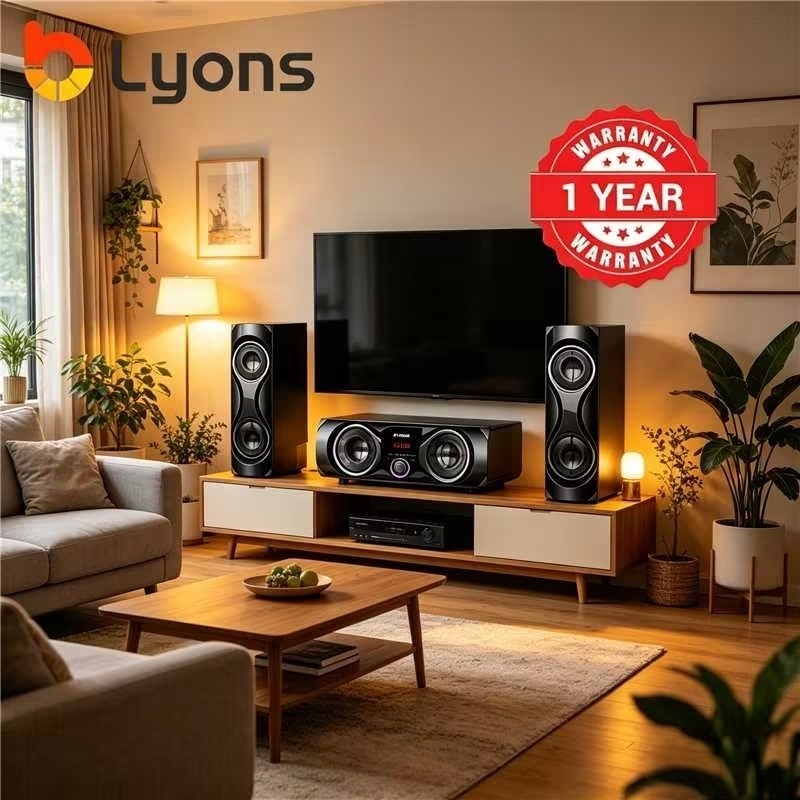 LYONS LYS3605 3.1CH Multimedia Speaker System – Bluetooth Home Theater Sound System with FM Radio, USB/SD & Remote Control