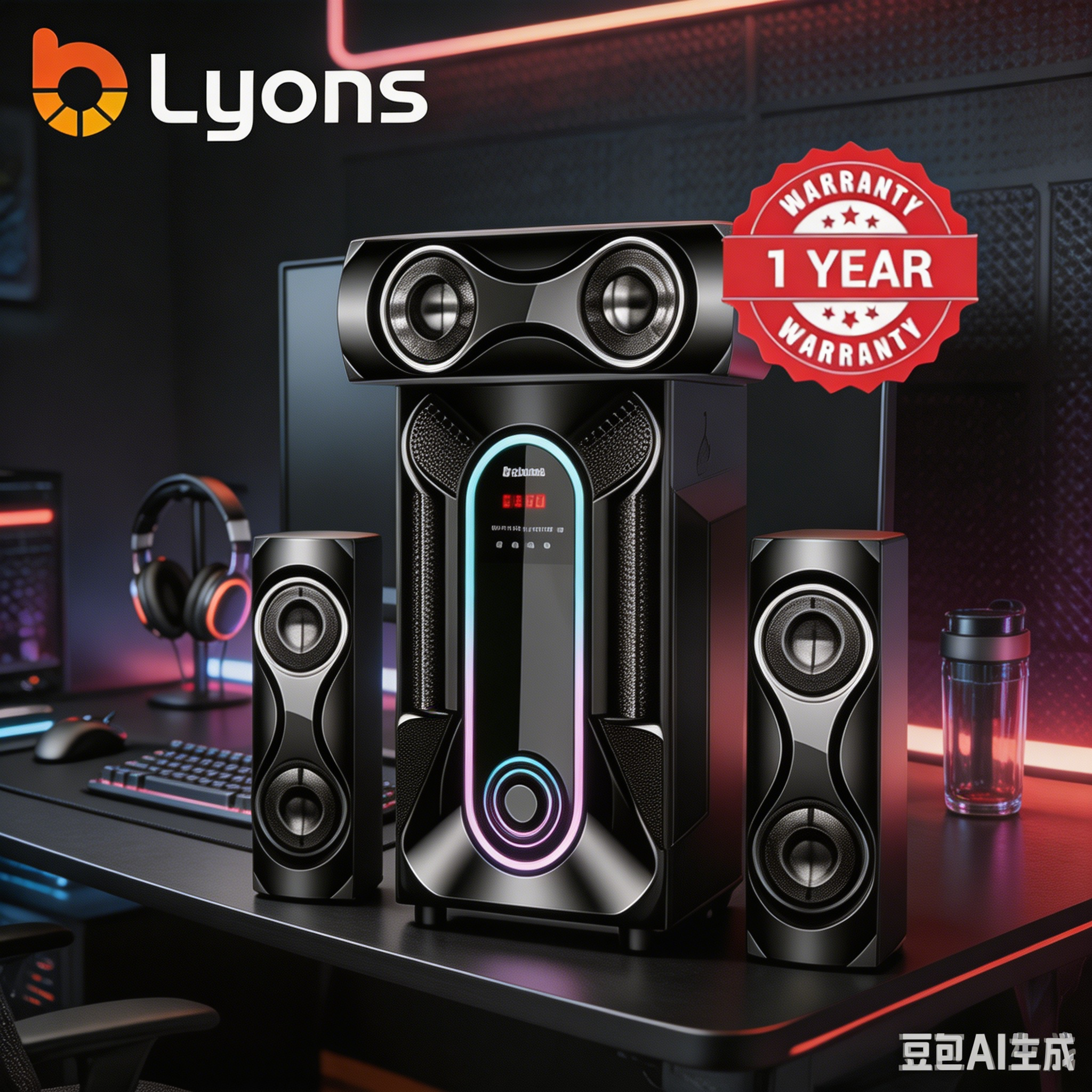 LYONS LYS3605 3.1CH Multimedia Speaker System – Bluetooth Home Theater Sound System with FM Radio, USB/SD & Remote Control