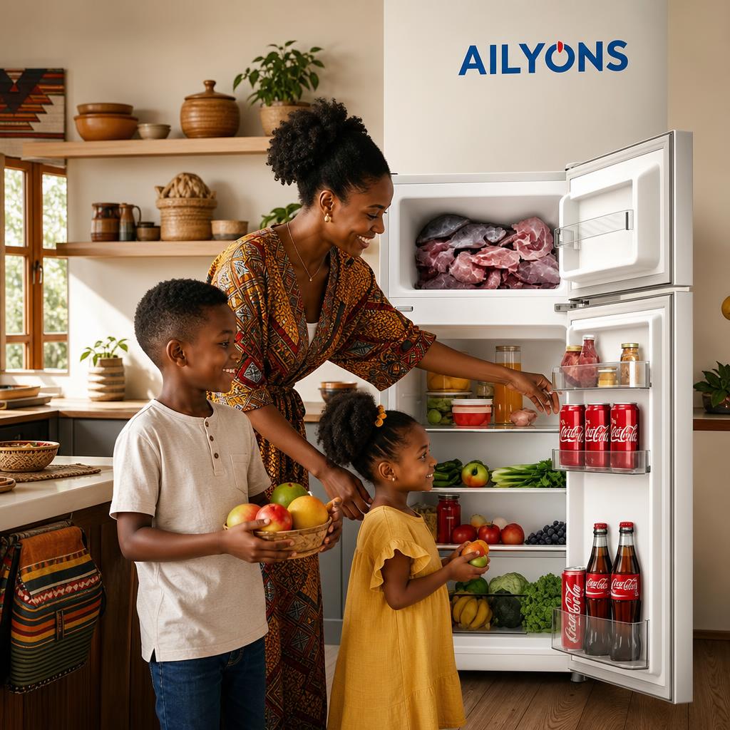 AILYONS ARF-112 112L Double Door Refrigerator – Fast Cooling, Energy Saving, Low Noise Fridge with Spacious Storage & Adjustable Glass Shelves【Anniversary Sale】