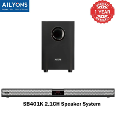 AILYONS SB401K 2.1CH Speaker System woofer Sound Bar Subwoofer Soundbar Multimedia 18000W PMPO Black 20W+10W×2【Hot！】