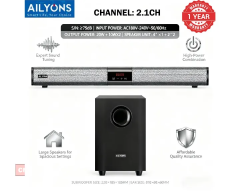 AILYONS SB401K 2.1CH Speaker System woofer Sound Bar Subwoofer Soundbar Multimedia 18000W PMPO Black 20W+10W×2【Hot！】