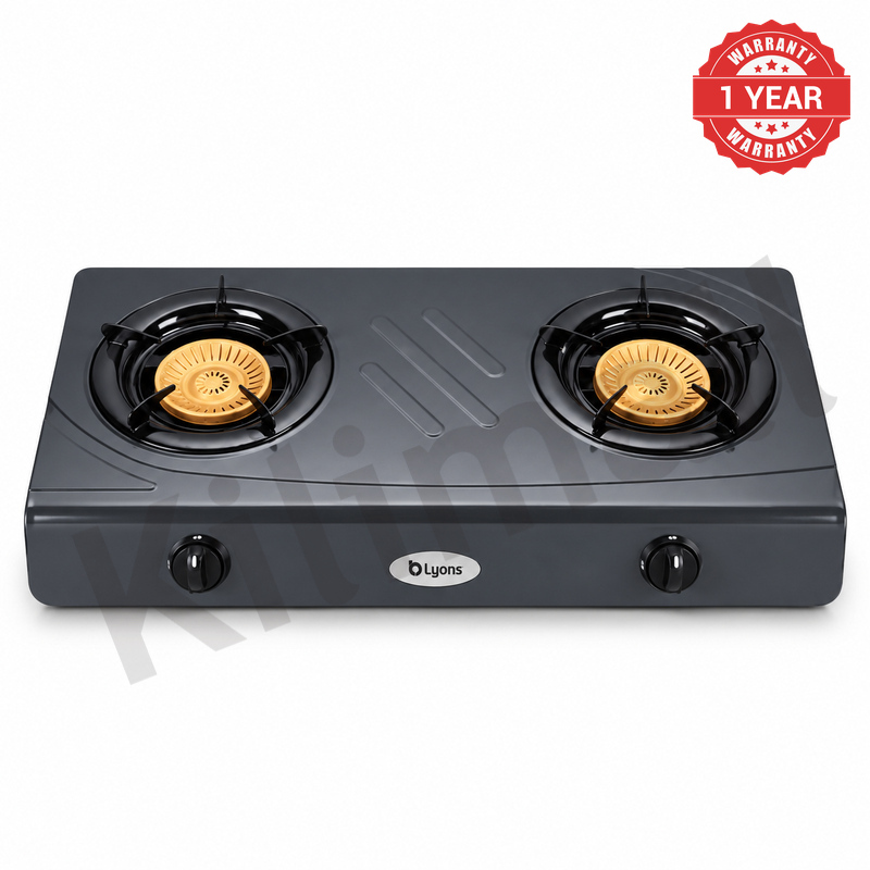 Lyons GK-013 2 Burner Tempered Stainless Steel Gas Stove  with Auto Ignition, Gas Saver Technology, Durable Rotary Burners & High Temperature Resistant Design