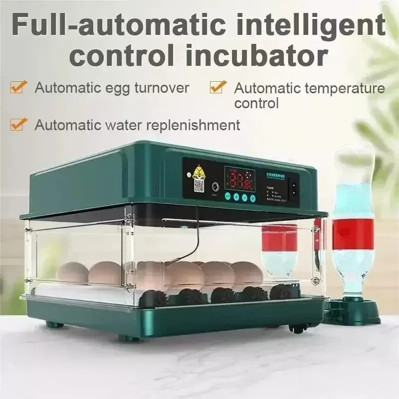 64 Eggs  Double Power Full Automatic Incubator Intelligent Electric Incubator Automatic Egg-turning Chicken, Duck, Goose, Pigeon, Peacock And Parrot Egg Incubator