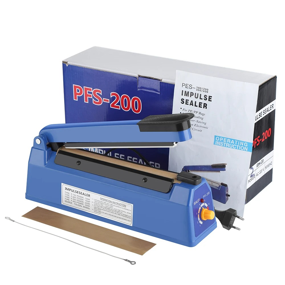 200mm Heat Sealing Machine Home Impulse Sealer Kitchen Food Vacuum Seal Kraft paper/Plastic Bag Meat/Candy/Fruit Storage 220V