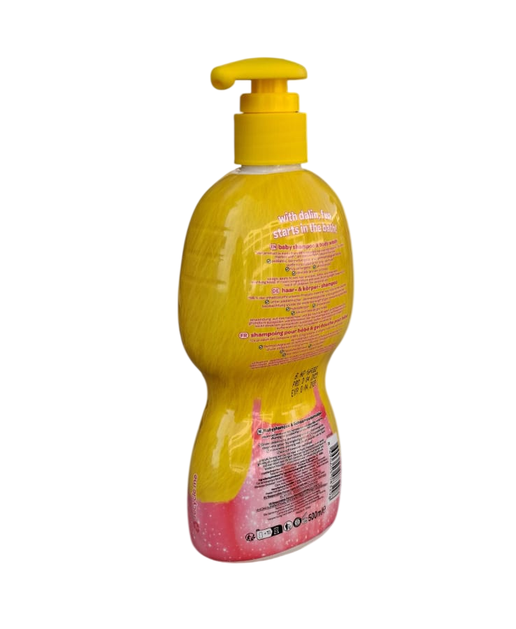 Dalin Chick Bottle 500ml, Baby Shampoo & Body Wash specially developed for your baby’s delicate skin and hair.