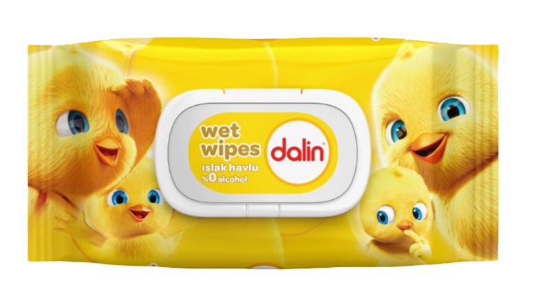 Dalin Care Wet Wipes, 56 pieces with 0% alcohol, specially developed for baby's delicate skin.