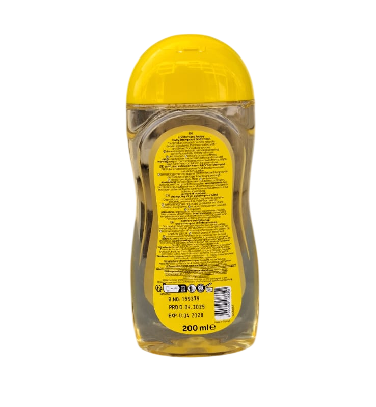 Dalin Comfort & Happy Baby Shampoo & Body Wash 200ml with Vanilla fragrance enhanced with MoodScent.