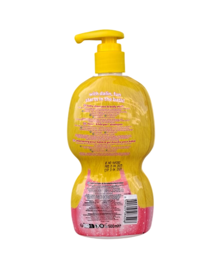 Dalin Chick Bottle 500ml, Baby Shampoo & Body Wash specially developed for your baby’s delicate skin and hair.