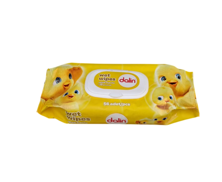 Dalin Care Wet Wipes, 56 pieces with 0% alcohol, specially developed for baby's delicate skin.
