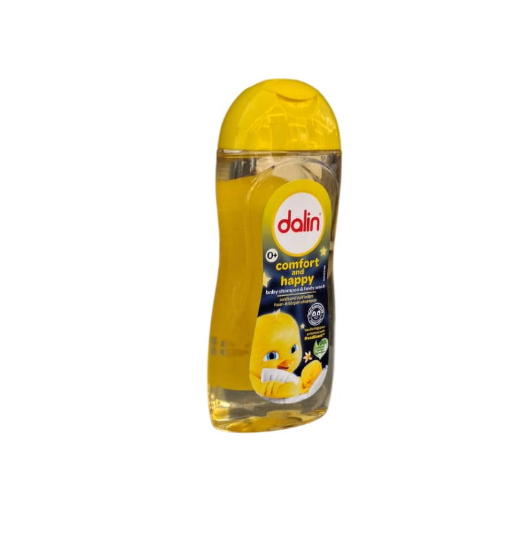 Dalin Comfort & Happy Baby Shampoo & Body Wash 200ml with Vanilla fragrance enhanced with MoodScent.