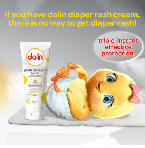 Dalin Anti-Rash Nappy Cream 100ml with a specially developed formula containing oat oil,