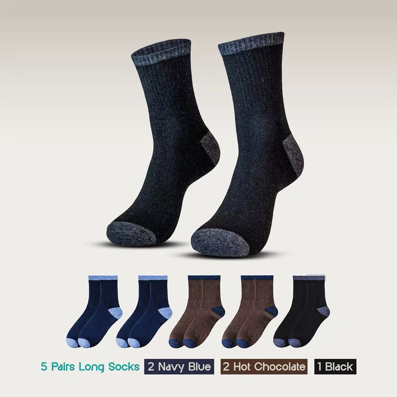 5 Pairs Men & Women Cotton Long Socks Moloca– Comfortable Breathable,Men & Women Clothes casual socks