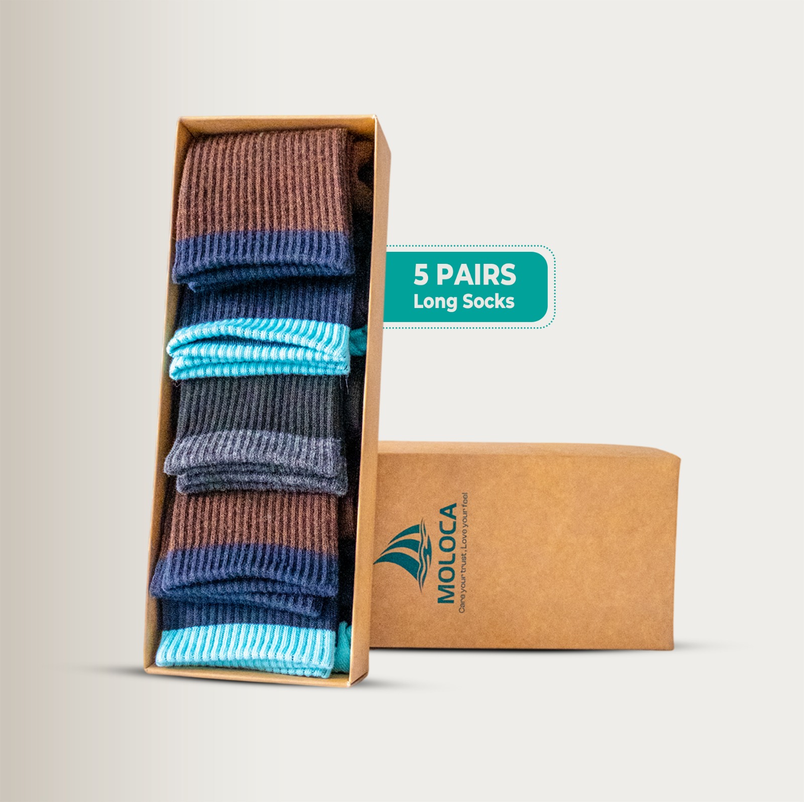 5 Pairs Men & Women Cotton Long Socks Moloca– Comfortable Breathable,Men & Women Clothes casual socks