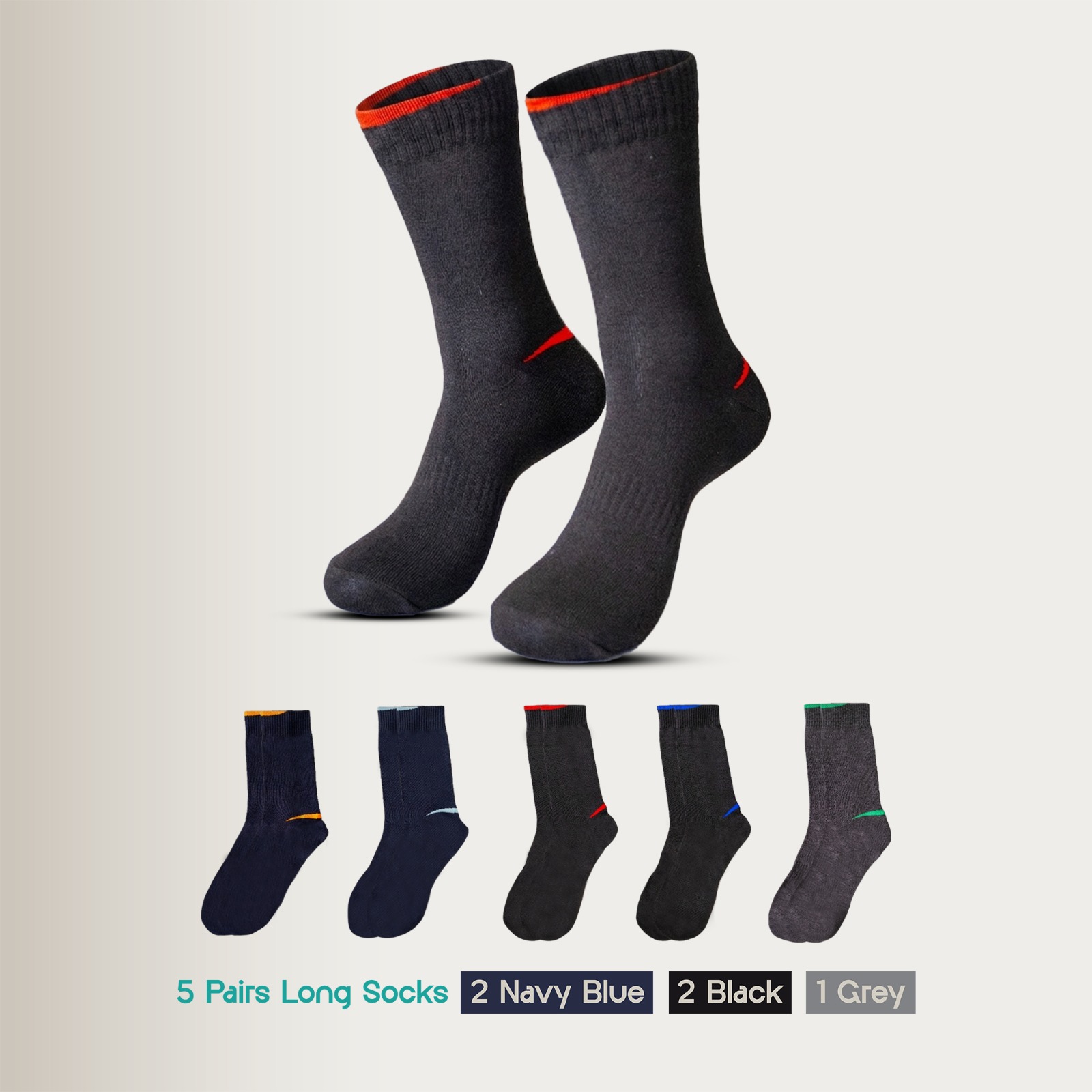 5 Pairs Men & Women Cotton Long Socks, Moloca– Comfortable Breathable,Men & Women Clothes casual socks