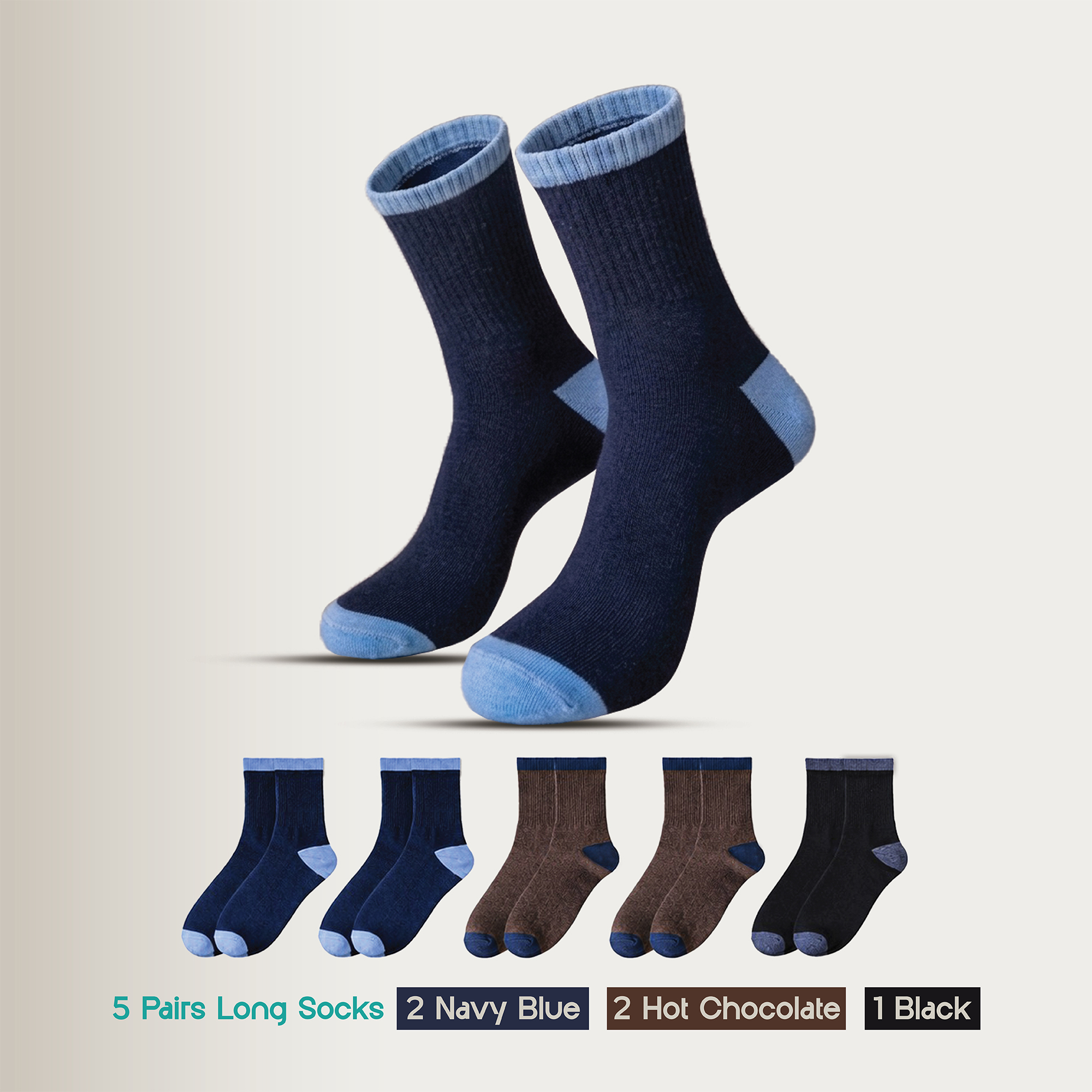 5 Pairs Men & Women Cotton Long Socks Moloca– Comfortable Breathable,Men & Women Clothes casual socks