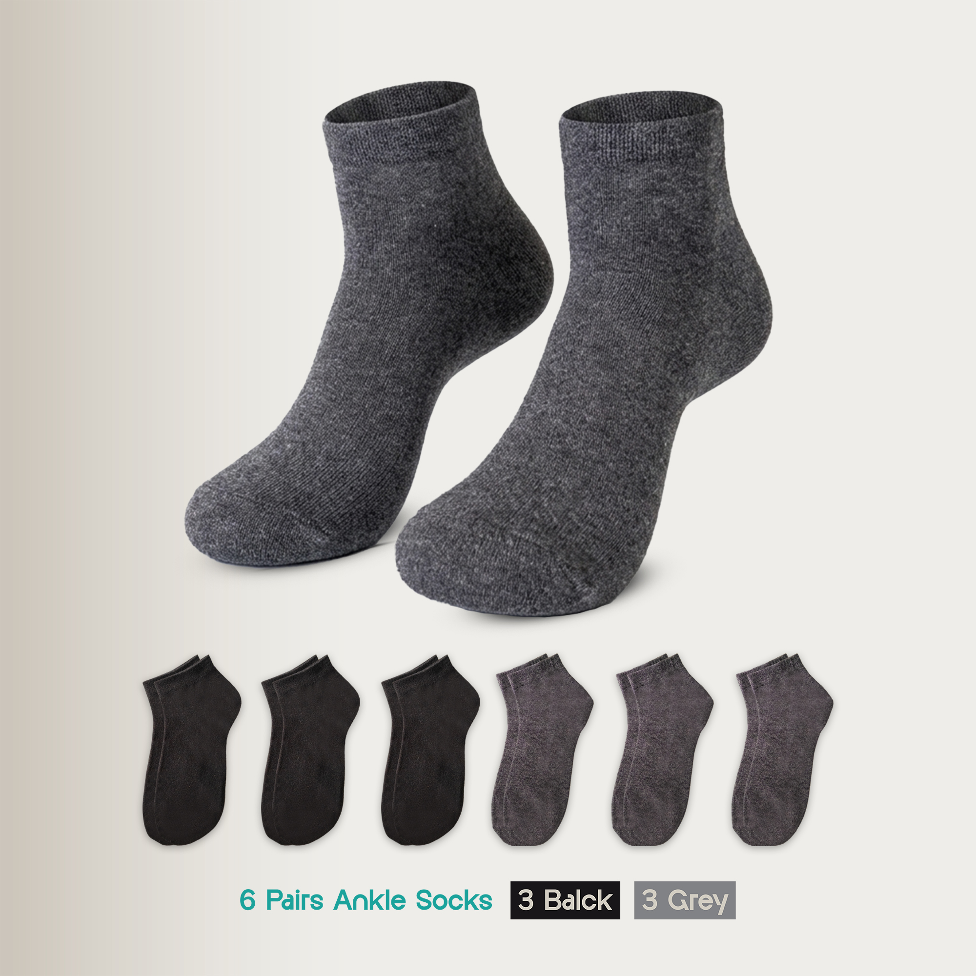 6 Pairs Men & Women Cotton Ankle Socks, Moloca– Comfortable Breathable,Men & Women Clothes casual socks.