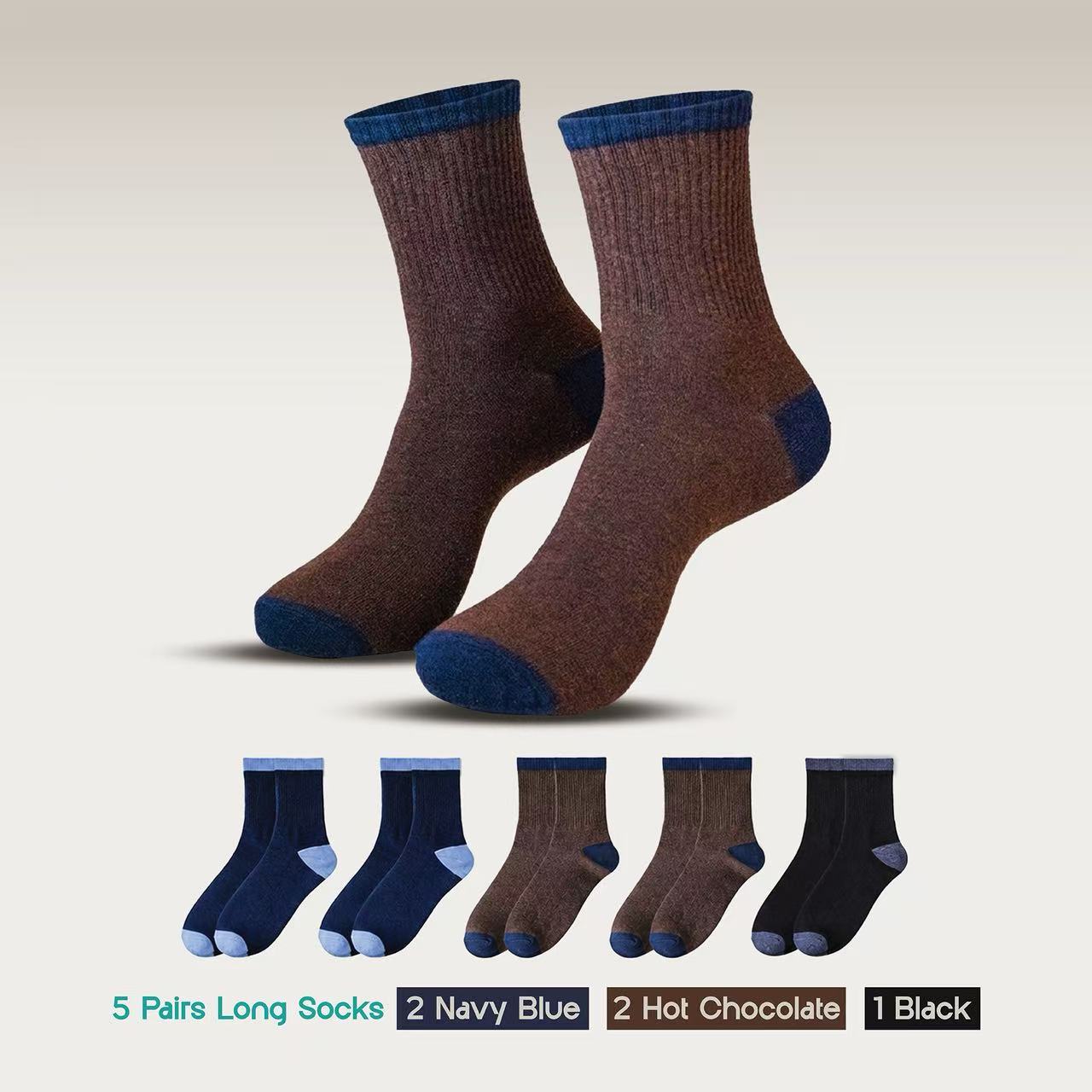 5 Pairs Men & Women Cotton Long Socks Moloca– Comfortable Breathable,Men & Women Clothes casual socks