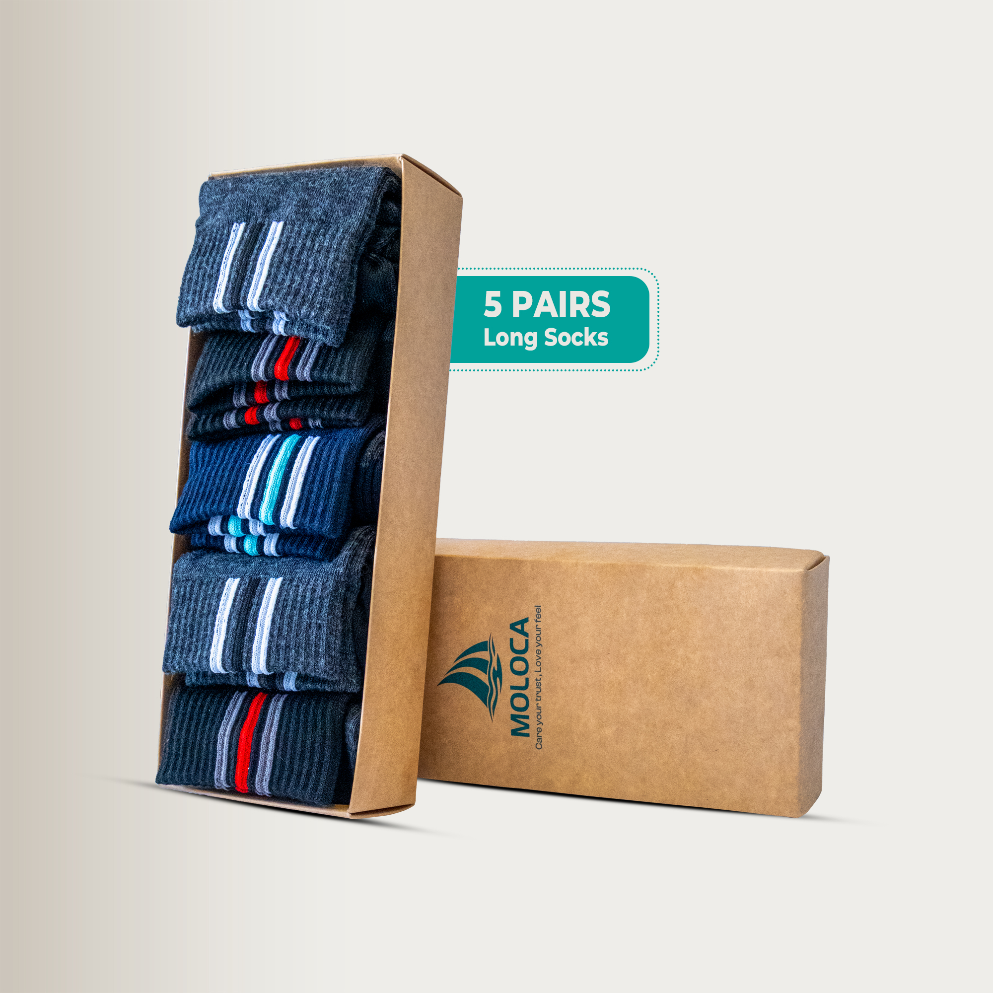 5 Pairs Men & Women Cotton Long Socks,Moloca – Comfortable Breathable,Men & Women Clothes casual socks