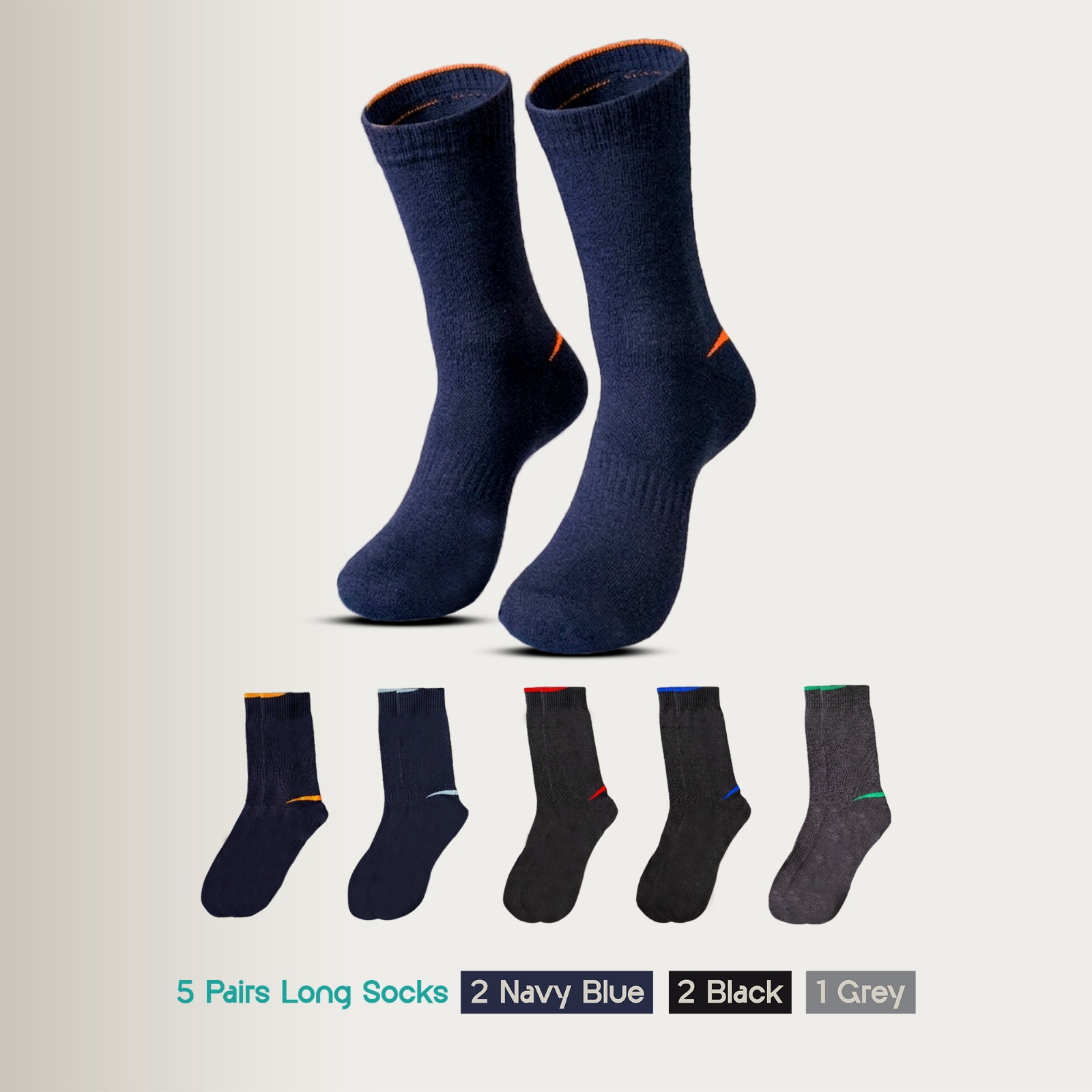 5 Pairs Men & Women Cotton Long Socks, Moloca– Comfortable Breathable,Men & Women Clothes casual socks