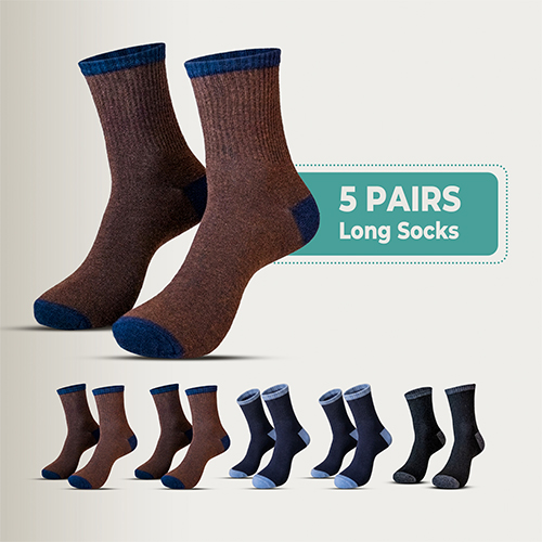 5 Pairs Men & Women Cotton Long Socks Moloca– Comfortable Breathable,Men & Women Clothes casual socks