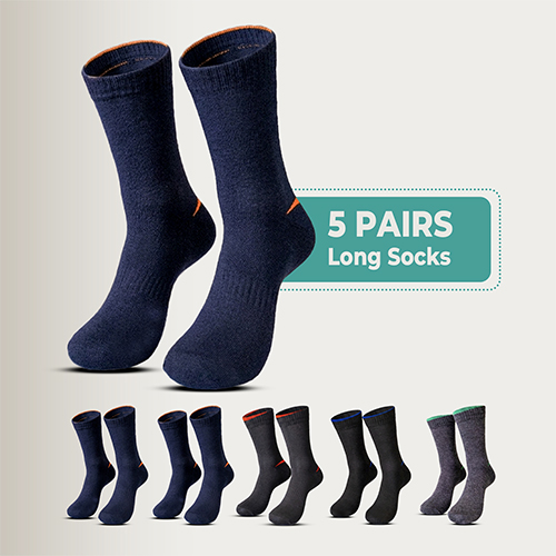 5 Pairs Men & Women Cotton Long Socks, Moloca– Comfortable Breathable,Men & Women Clothes casual socks