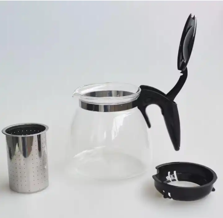 PREMIUM AND COST-EFFECTIVE !!!Tea Decanter with Sieve, Black Borosilicate Glass Teapot for Brewing and Serving Loose Leaf Tea, Heat-Resistant, Stylish, Durable.