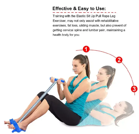 ON OFFER !!!IT GIVES THE DESIRED BODY SHAPE Tummy Spring Tummy Trimmer And Fitness Tension Rope Trainer Resistance Band, Abdomen Waist Arm Leg Stretching Pedal Sit-Up Tension Rope, Spring Sit up Band