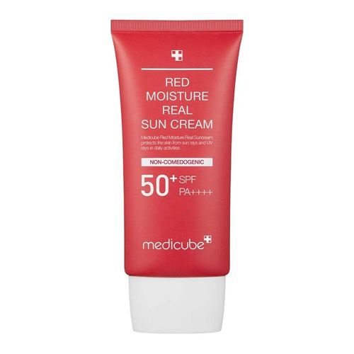 Medicube Red Moisture Real Sun Cream SPF 50++++ - Protects The Skin From Sunlight, Blocks UV Rays, Moisturizing, Prevent Skin Aging, Pigmentation, Freckles, Blemishes & Provides Tight UV Protection