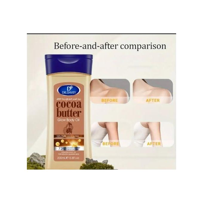 dr davey Glow Body Oil With 100% Pure Cocoa Butter